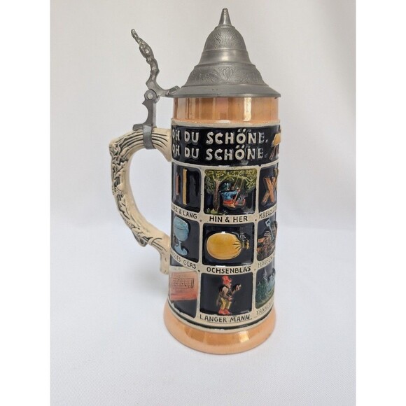 American Bravo Company Germany Stein Oh Du Schone Lidded Oktoberfest Vntg 1956 - Picture 1 of 7